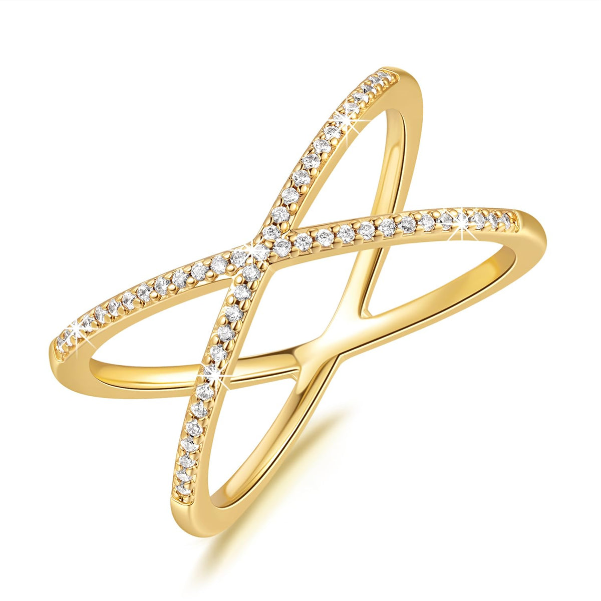 Anillos de oro de 14 quilates para mujer de circonita cúbica - Terzo stile