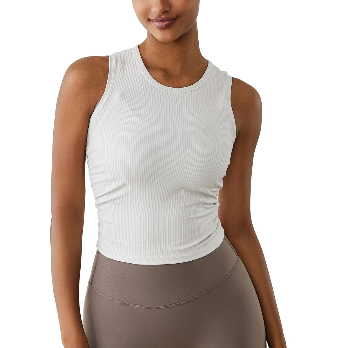 Camiseta sin mangas de cuello alto acanalado para mujer - Terzo stile