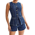 Chaleco de mezclilla larga casual de verano para mujer - Terzo stile
