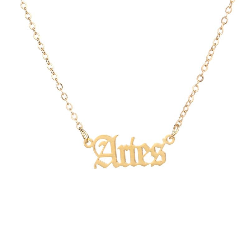 Colgante de acero inoxidable Zodiac - Collar elegante para mujer - Terzo stile