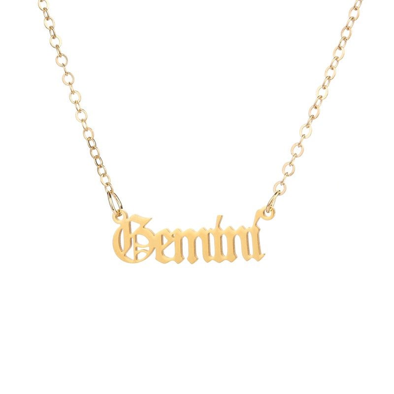 Colgante de acero inoxidable Zodiac - Collar elegante para mujer - Terzo stile