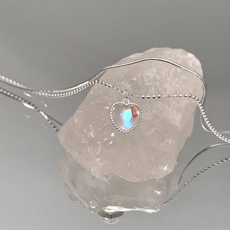 Collar de aleación de piedra lunar de doble capa para mujer - Terzo stile