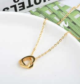 Collar de mujer chapado en oro de 18 quilates con diseño de corazón - Terzo stile