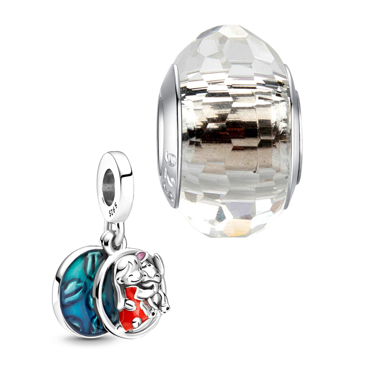 HappyStar Charm Bead Pulseras De Plata de Ley 925 Colgante para Mujer - Terzo stile