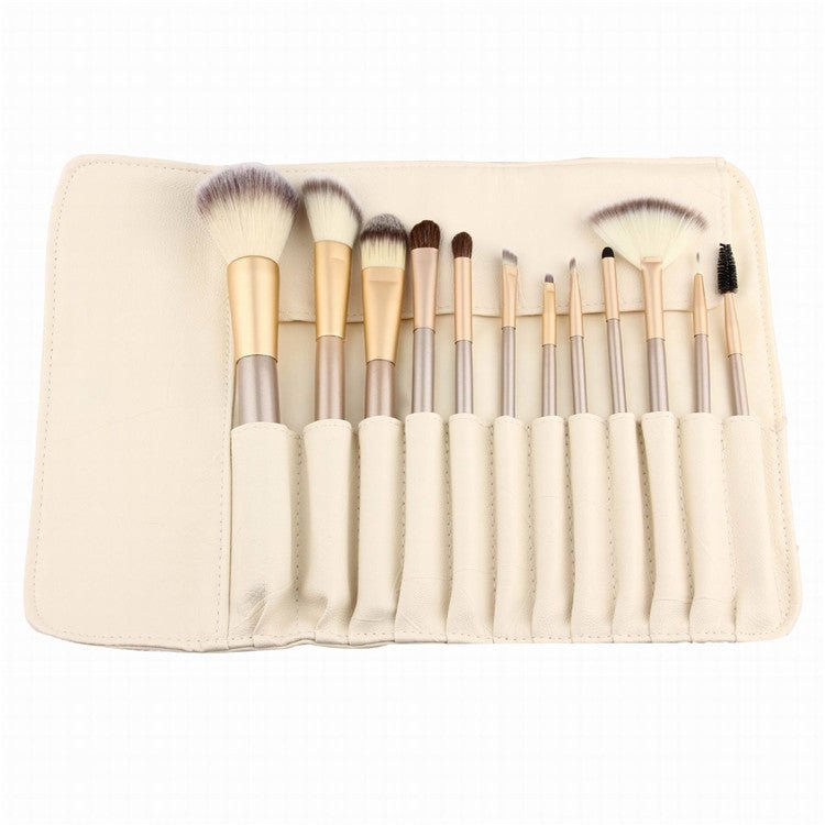 Juego de brochas de maquillaje beige - 12/18/24 pinceles portátiles - Terzo stile