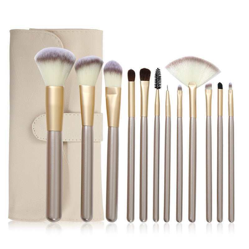 Juego de brochas de maquillaje beige - 12/18/24 pinceles portátiles - Terzo stile