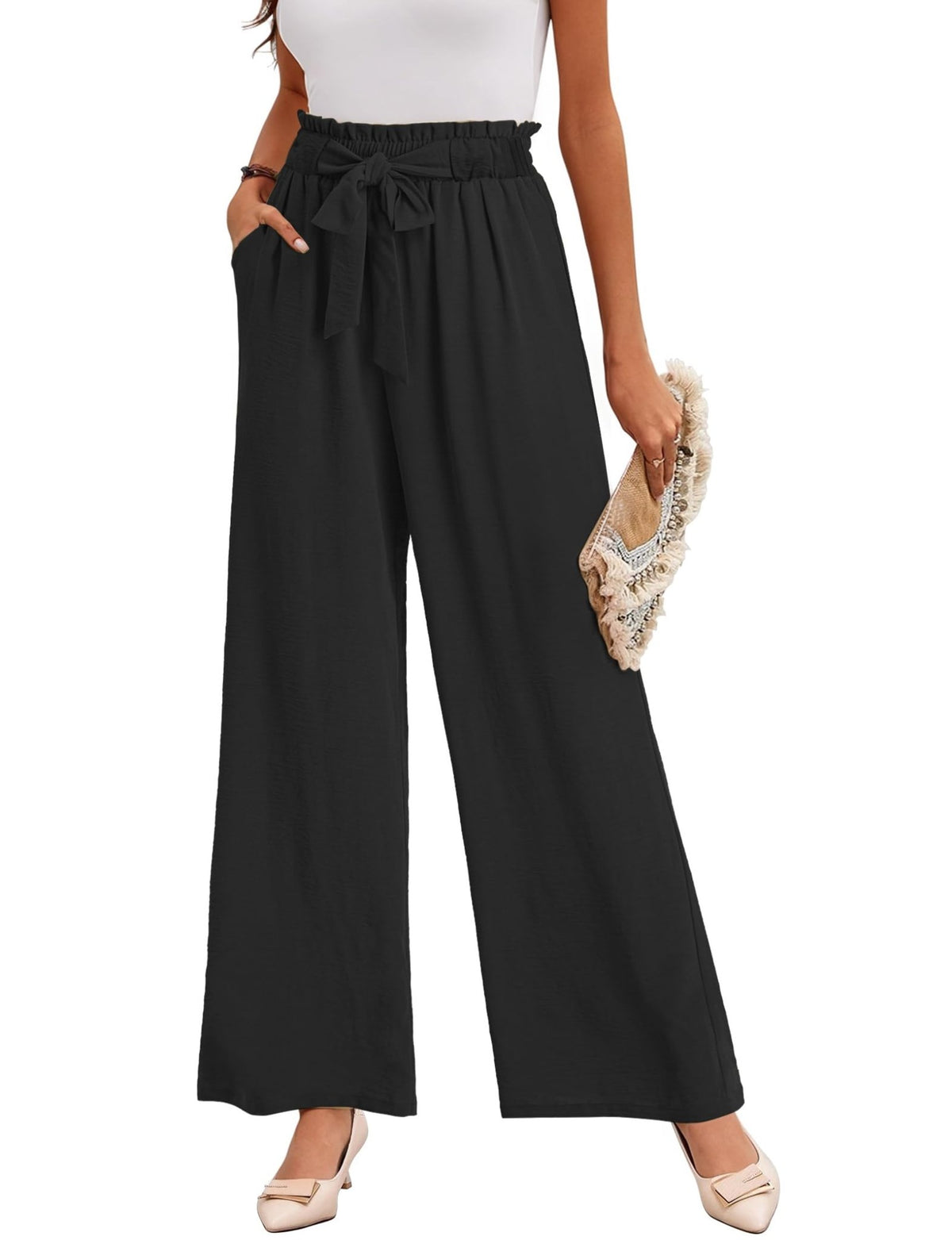 Pantalones de pierna ancha para mujer con bolsillos - Terzo stile