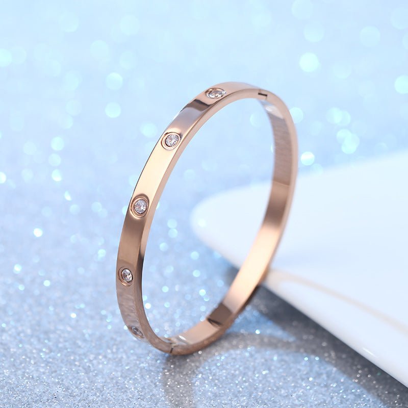 Pulsera de acero inoxidable con joyas (de una pieza) - Terzo stile